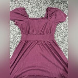 Old Navy Purple fit and flare dress with flutter sleeves size Large Petite
